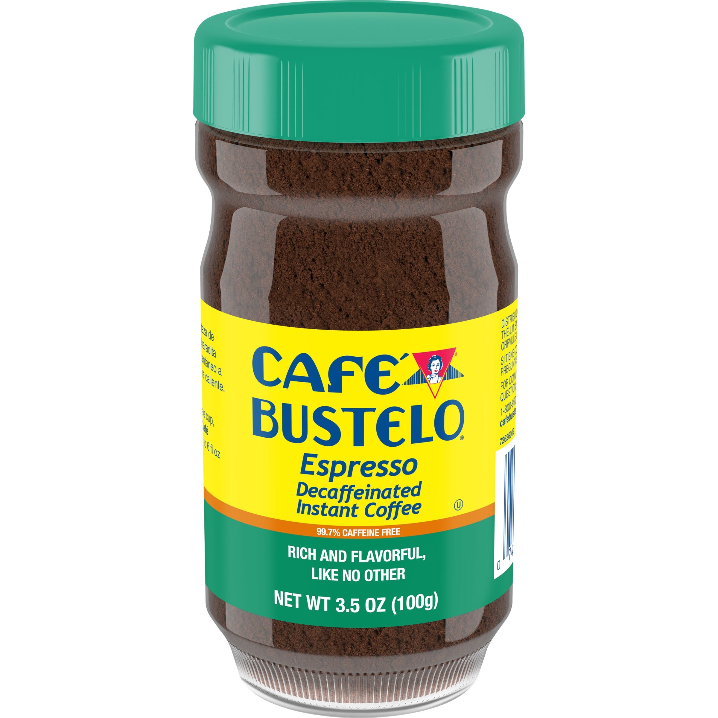 Cafe Bustelo Decaf Espresso Style, Instant Coffee Jar, 3.5 oz · Cafe