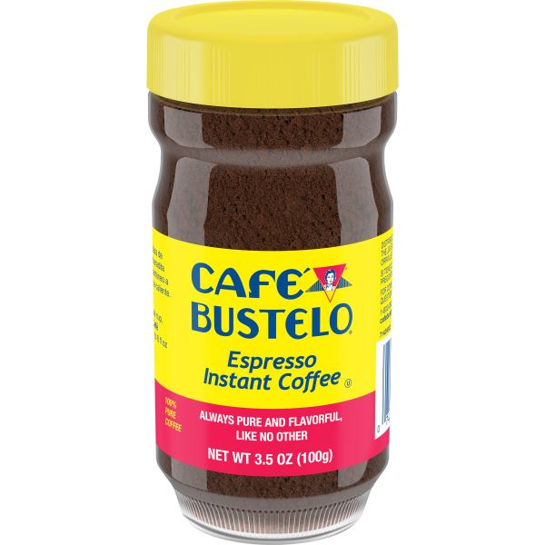 Cafe Bustelo Espresso Style Dark Roast, Instant Coffee Jar, 3 oz, Front