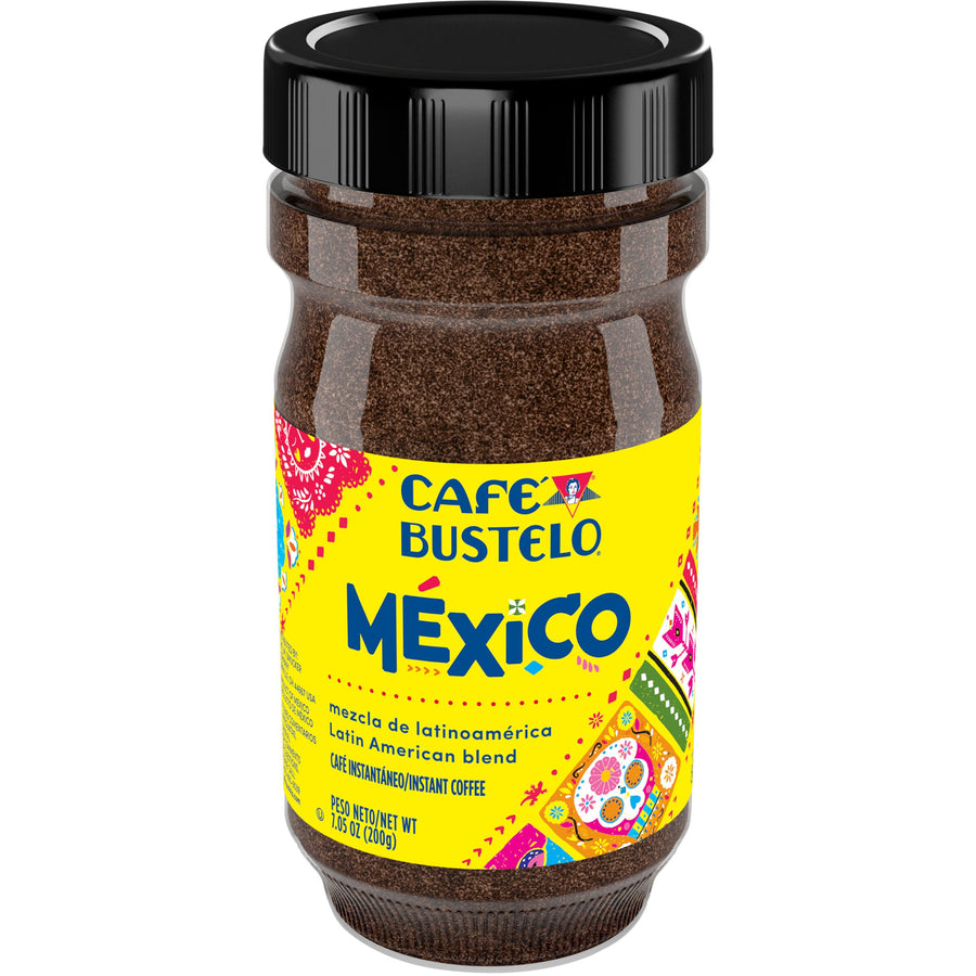 Cafe Bustelo Mexico Style, Instant Coffee Jar, 7.05 oz, Front