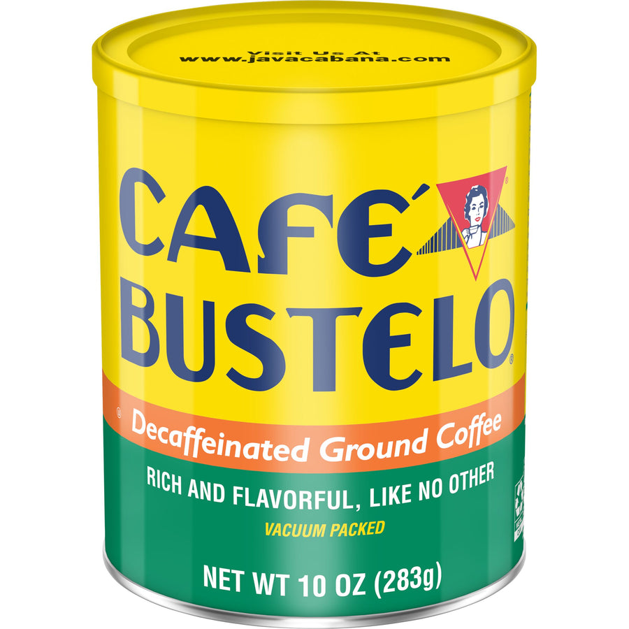 Cafe Bustelo Decaf Medium-Dark Roast, Ground Coffee Can, 10 oz, Front