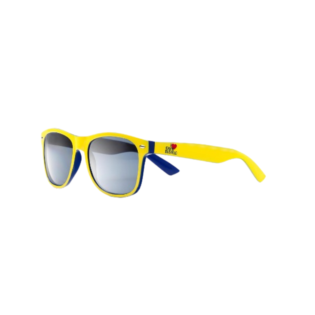 I Heart Cafe Bustelo Yellow and Blue Sunglasses
