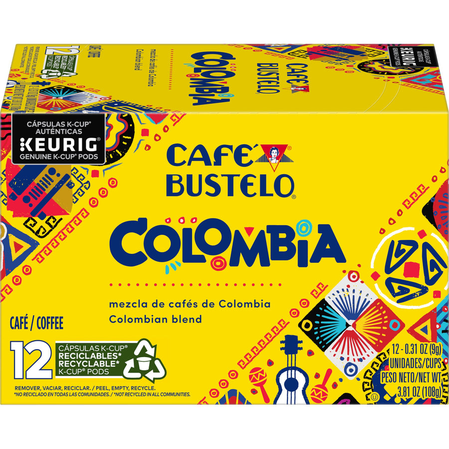 Cafe Bustelo Origins Colombia Medium Roast Coffee, K-Cup Pods, 12 Count