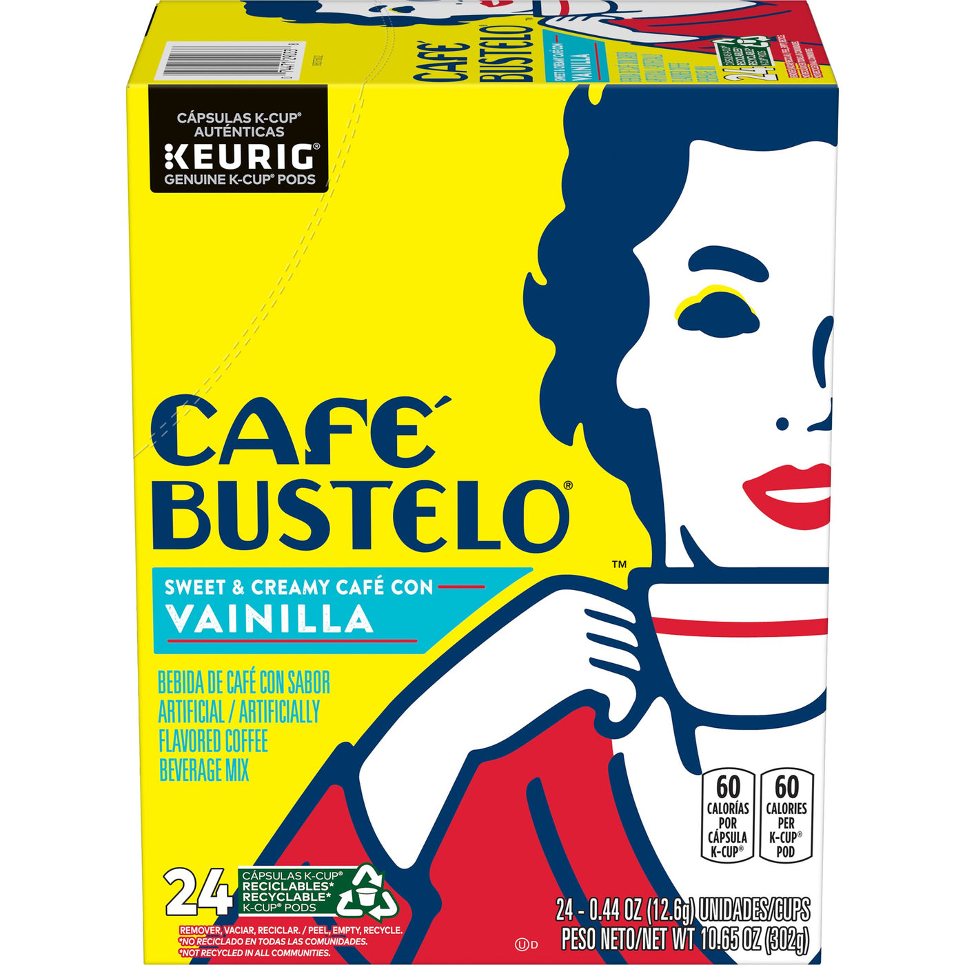 Cafe Bustelo Cafe con Vainilla, K-Cup Pods, 24 count, Front